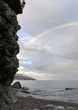 Duha u skal nad mo�em, pohled od sektoru Lido Stockholm, Taormina, Sicilie